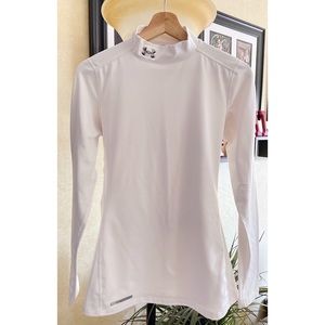 Men’s M Fitted Cold Gear Top Mock Turtleneck White